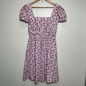HVN Holland‎ Ruched Puff-Sleeve Dress In Pink Peach Size 6 Retail $499